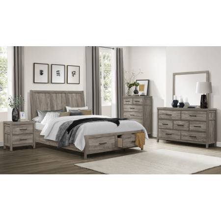 1526-1*5 5PC SETS Queen Platform Bed with Footboard Storage