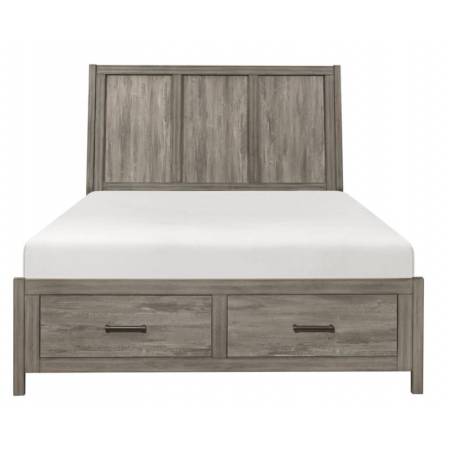 1526-1* Queen Platform Bed with Footboard Storage