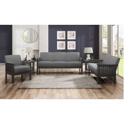 1104GY*3 3PC SETS Sofa + Love Seat + Chair