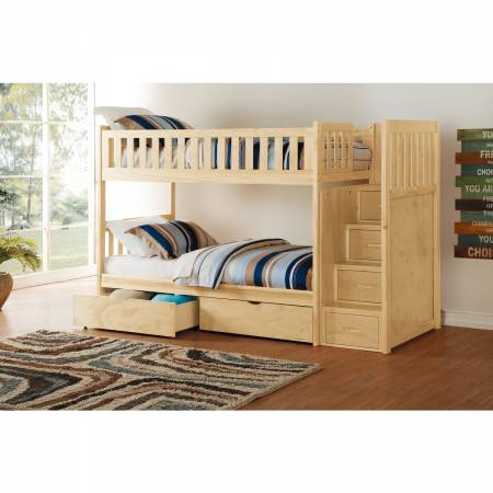 B2043SB-1*T Twin/Twin Step Bunk Bed with Storage Boxes