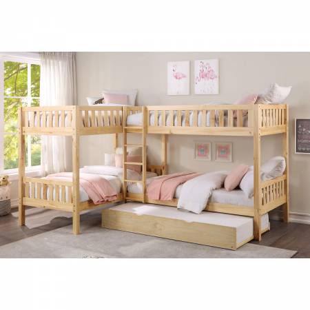 B2043CN-1R* Corner Bunk Bed with Twin Trundle