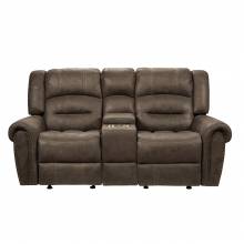 9467BR-2 Double Glider Reclining Love Seat with Center Console