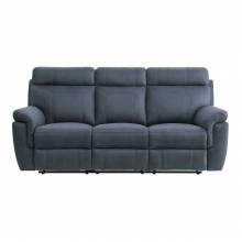 9301BUE-3 Double Reclining Sofa with Drop-Down Cup Holders