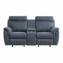 9301BUE-2 Double Glider Reclining Love Seat with Center Console