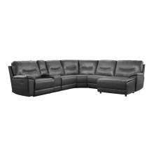 8490GRY*6LRRC 6-Piece Modular Reclining Sectional with Right Chaise