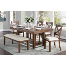 5808-68*6 6PC SETS Dining Table + 4 Side Chairs + Bench