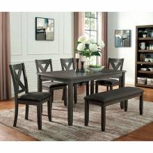 CM3153GY-T-6PC 6PC SETS CILGERRAN I DINING TABLE + 4 Side Chairs + Bench