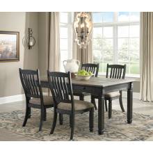 D736-25-01(4) 5PC SETS Tyler Creek Rectangular Dining Room Table + 4 Side Chairs