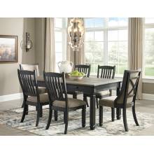 D736-25-01(4)-02(2) 7PC SETS Tyler Creek Rectangular Dining Room Table + 4 Side Chairs + 2 Side Chairs