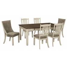 D647 Bolanburg 7PC SETS Rectangular Dining Room Table + 4 Side Chairs + 2 Benchs
