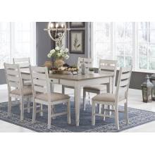 D394 7PC SETS Skempton RECT DRM Table w/Storage + 6 Side Chairs