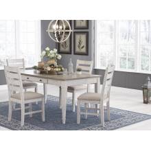 D394 5PC SETS Skempton RECT DRM Table w/Storage + 4 Side Chairs