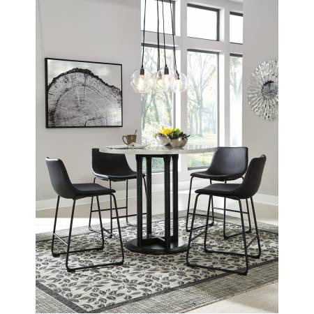 D372-23-624(4) 5PC SETS Round DRM Counter Table + 4 Barstool