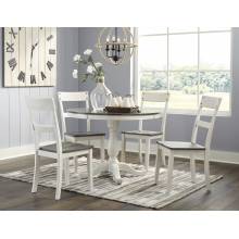 D287 Nelling 5PC SETS Round Dining Room Table + 4 Side Chairs