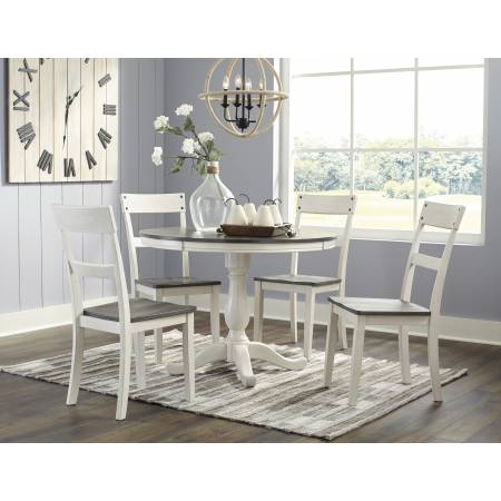 D287 Nelling 5PC SETS Round Dining Room Table + 4 Side Chairs