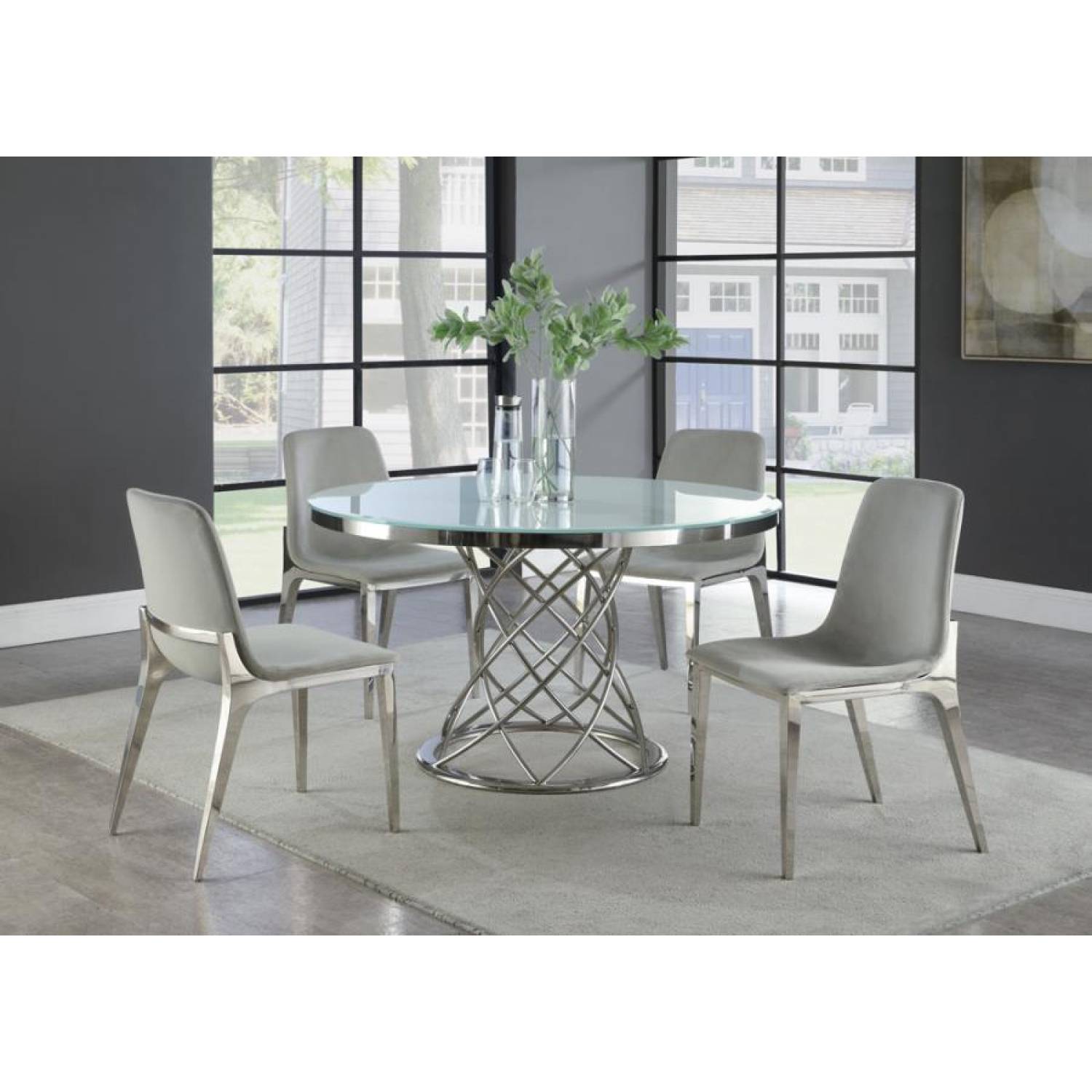 S5 5pc Sets Dining Table 4 Dining Chairs