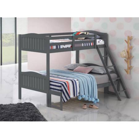405054GRY TWIN/FULL BUNK BED