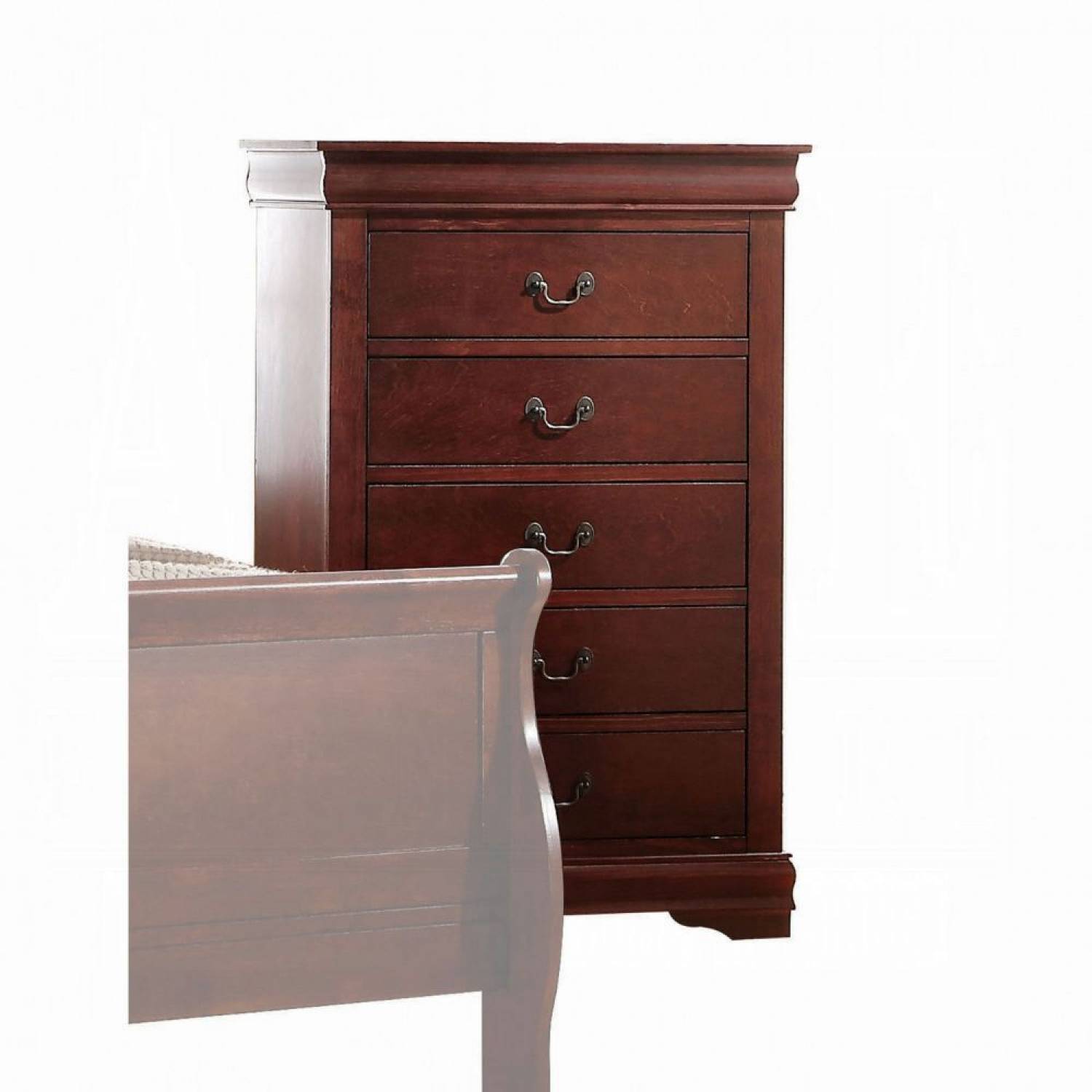 Louis Philippe Chest of Drawers - Cherry Brown