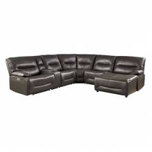 9579BRW*6LRRCPW 6-Piece Power Reclining Sectional with Right Chaise
