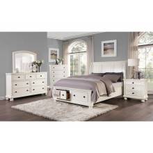 1714KW-1CK*4 4PC SETS California King Sleigh Platform Bed + Night Stand + Dresser + Mirror