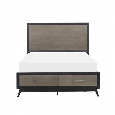 1711-1* Queen Platform Bed with Footboard Storage