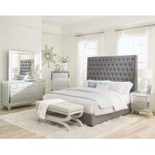 300621Q-S4 4PC SETS Queen Bed + Mirror + Dresser + Nightstand