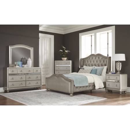 5PC SETS E King Bed + Mirror + Dresser + Nightstand + Chest