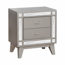 204922 Leighton 2-Drawer Nightstand Metallic Mercury