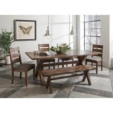 106381-S6 6PC SETS Alston X-Shaped Dining Table + 4 Side Chairs + Bench