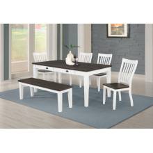 109541-S5 Kingman 5-Piece Rectangular Dining Set Espresso And White (Table + 4 Dining Chair)