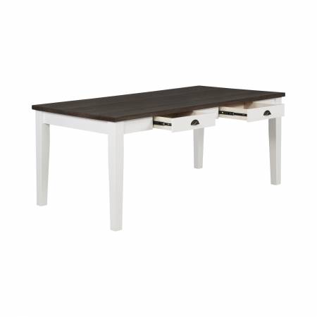 109541 Kingman 4-Drawer Dining Table Espresso And White