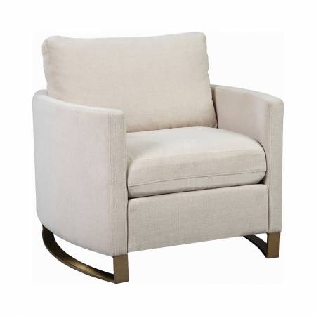 508823 Corliss Upholstered Arched Arms Chair Beige