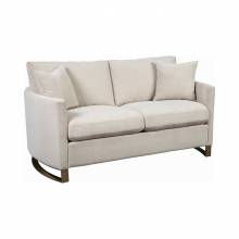 508822 Corliss Upholstered Arched Arms Loveseat Beige