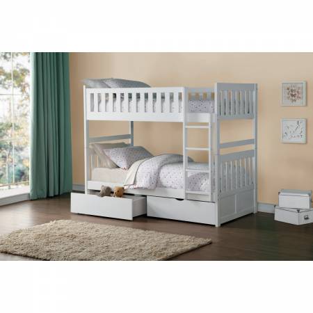 B2053W-1*T Twin/Twin Bunk Bed with Storage Boxes