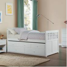 B2053PRW-1* Twin/Twin Trundle Bed with Two Storage Drawers