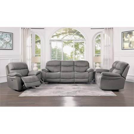 9580GY*3PWH 3pc Set: Sofa, Love, Chair