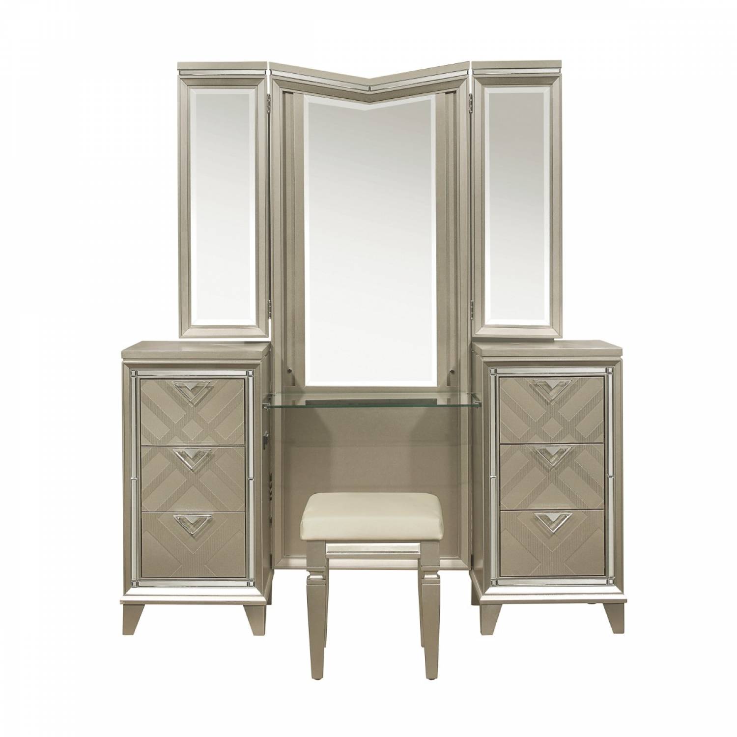 1522 15wf Vanity Dresser With Mirror And Led Lighting