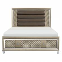 1515-1* Queen Platform Bed with LED Lighting and Storage Footboard