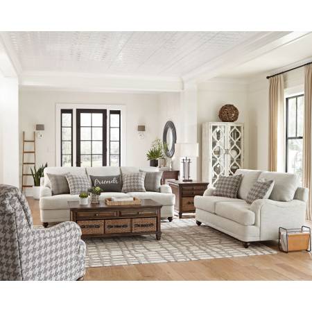 511094-S3 Glenn 3-Piece Cushion Back Living Room Set Light Grey