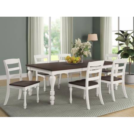 110381-S5 Madelyn 5-Piece Rectangle Dining Set Dark Cocoa And Coastal White