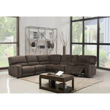 9906 - Brown Sectional with Power Recliners
