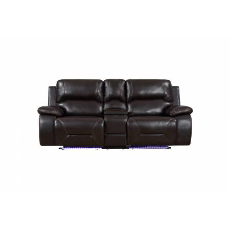 9422 - Brown Console Loveseat