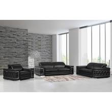 692 - Black 2PC SETS Sofa + Loveseat