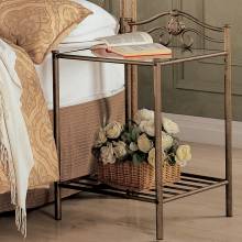 300172 Sydney 2-Shlef Nightstand Antique Brushed Gold