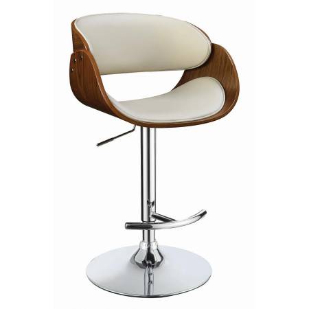 104966 Adjustable Bar Stool Ecru And Chrome