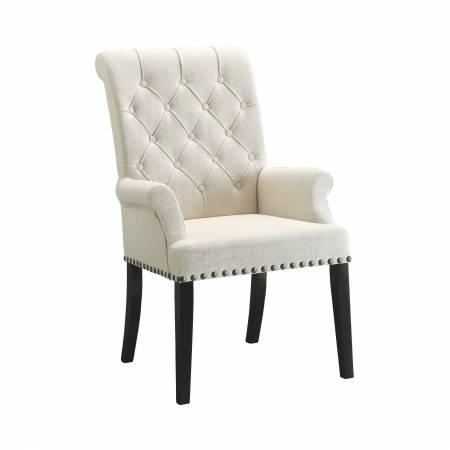 190163 Tufted Back Upholstered Arm Chair Beige