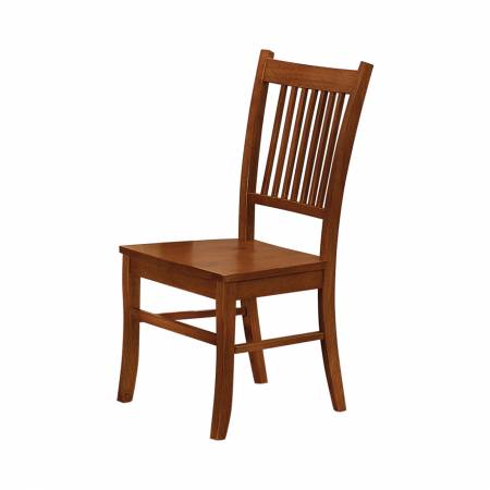 100622 Marbrisa Slat Back Side Chairs Sienna Brown