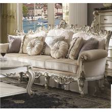 53460 Picardy II Antique Pearl Finish Fabric Sofa