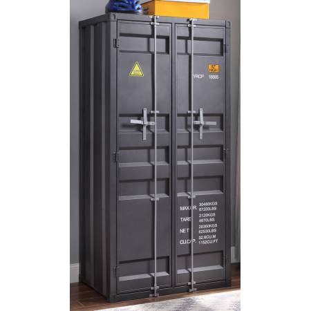 37899 Cargo Gunmetal Finish Metal Double Doors Wardrobe