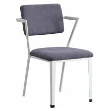 37888 Cargo Grey Fabric/White Metal Chair